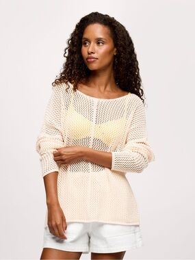 Nuuds Open Knit Sweater- Blush